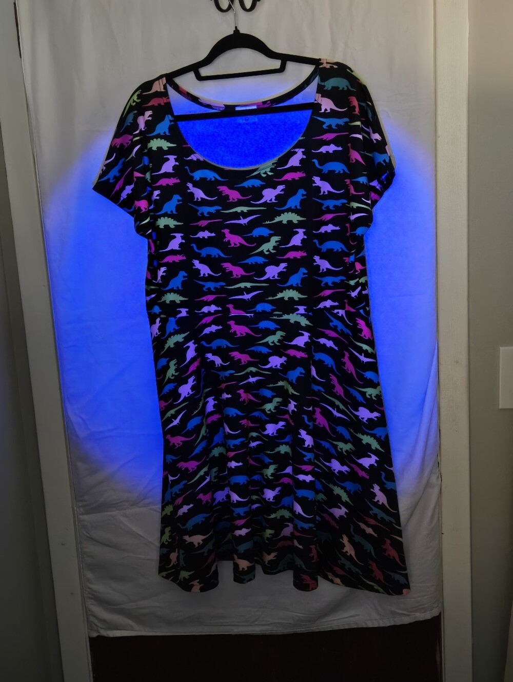 Black & Neon Dinosaur Dress